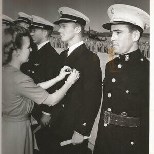 Vintage WWII U.S. Navy Wing Pinning Ceremony B & W Publicity Photo  8" x 10"
